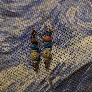 Circle dangle boho earrings, colorful earrings, multicolor accessories